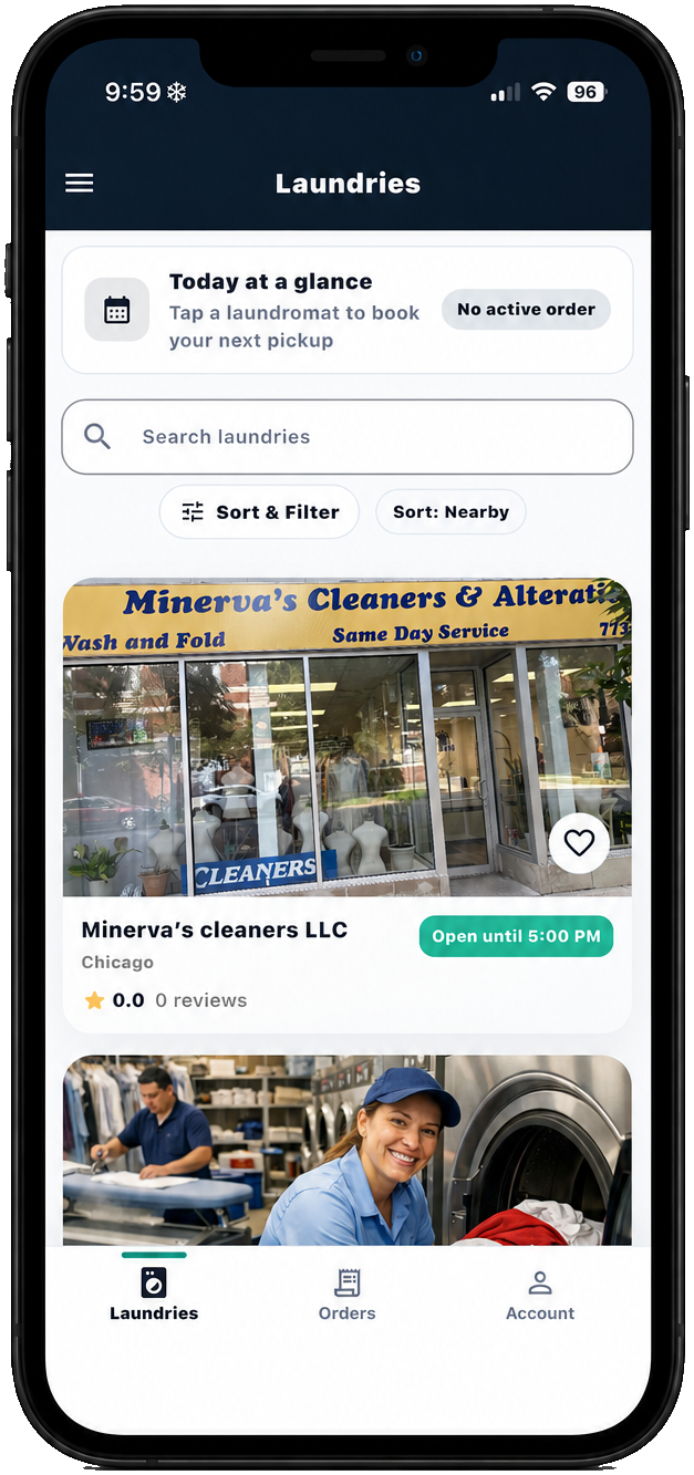 Fold customer app dashboard showing a tracked laundry order